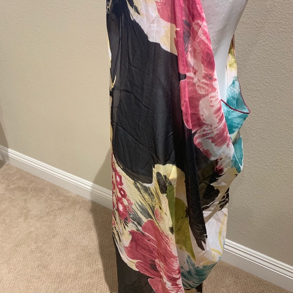 Colorful Print Chiffon Beach Coverup - Picture 4 of 7